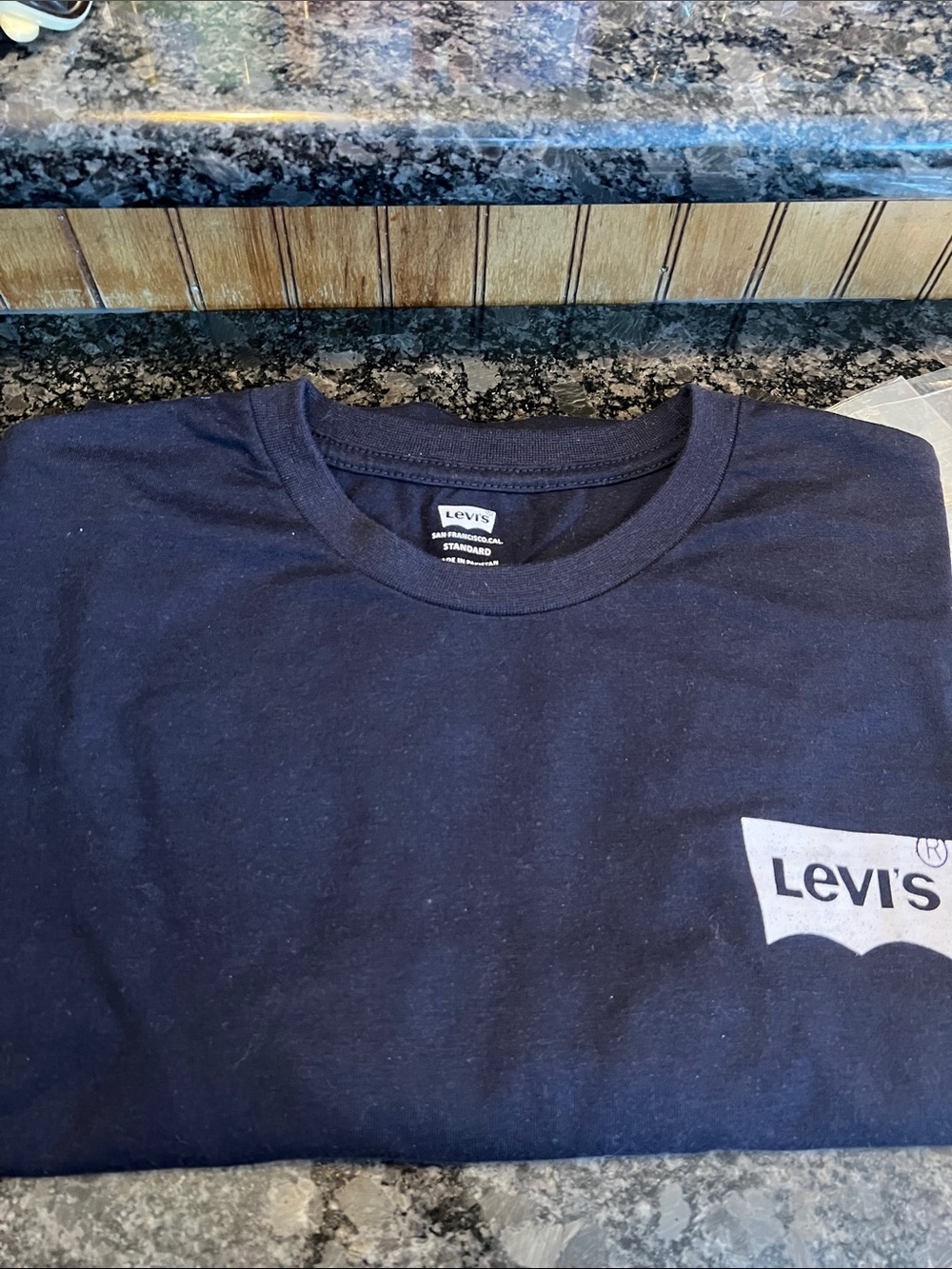 Levi's Navy Short Sleeve Crew Neck T-Shirt with Chest Logo